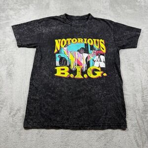 Notorious B.I.G. Graphic T-Shirt Mens Large Black Acid Wash Hip Hop Rap Tee